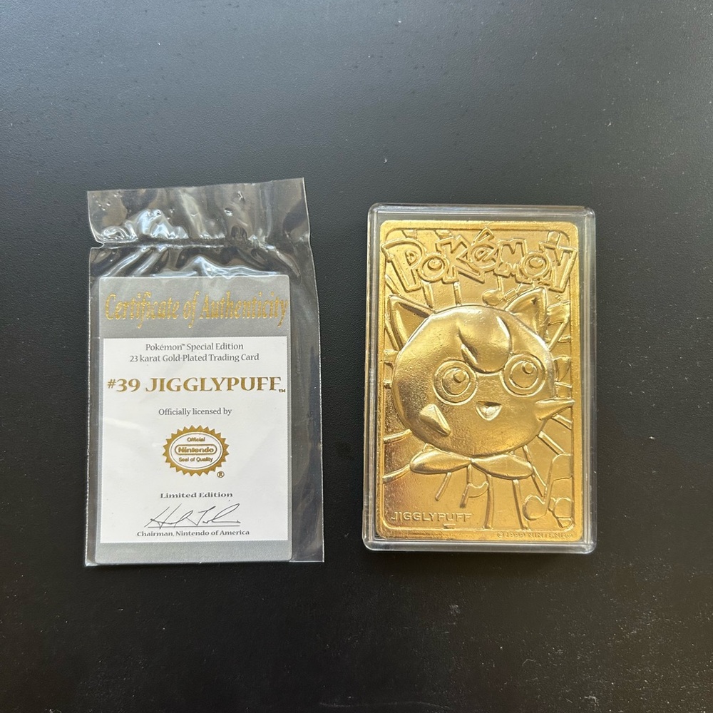 Pokemon Jigglypuff 23K Gold Plated Card